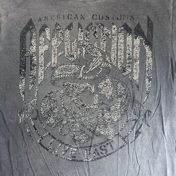 Vintage y2k Affliction American Customs Silent Strike Live Fast Mens XL T-Shirt - Picture 2 of 11